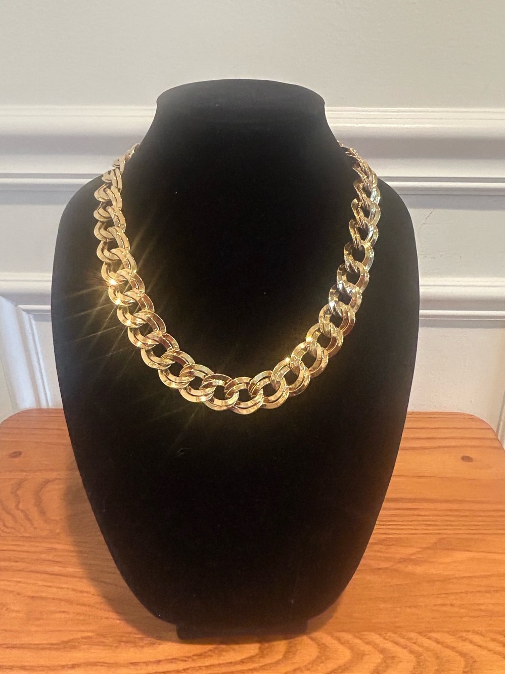 Vintage Monet Chunky Double Link Necklace -  Statement Jewelry